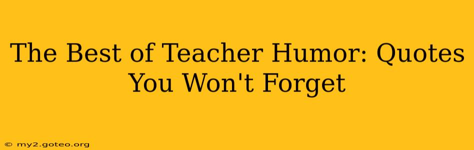 The Best of Teacher Humor: Quotes You Won't Forget