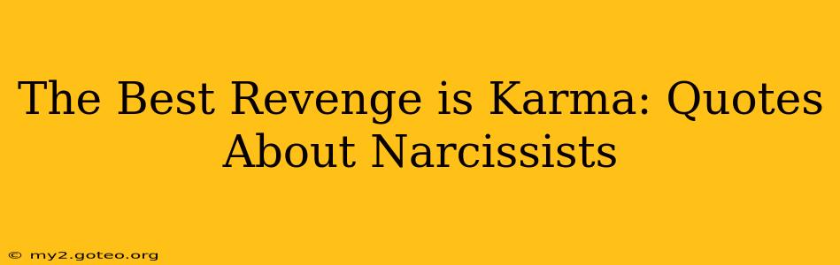 The Best Revenge is Karma: Quotes About Narcissists