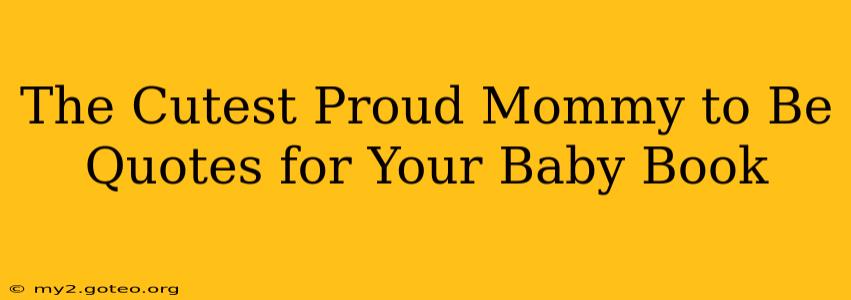The Cutest Proud Mommy to Be Quotes for Your Baby Book