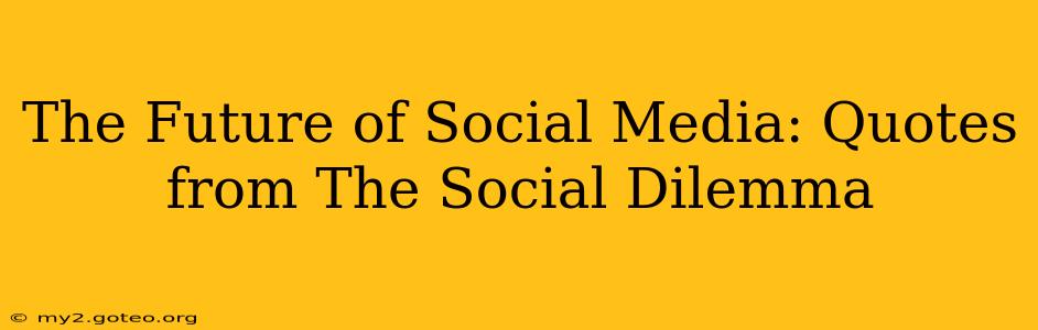 The Future of Social Media: Quotes from The Social Dilemma