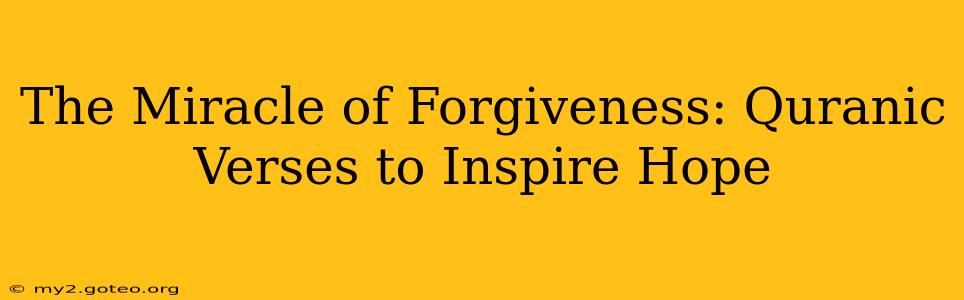 The Miracle of Forgiveness: Quranic Verses to Inspire Hope