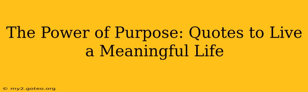 The Power of Purpose: Quotes to Live a Meaningful Life