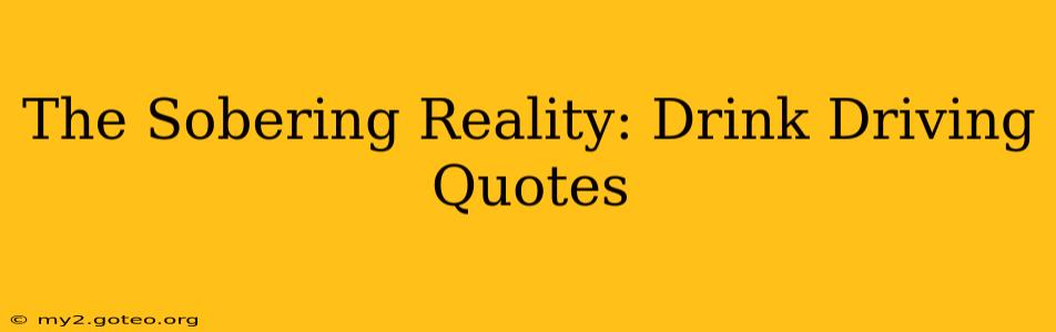 The Sobering Reality: Drink Driving Quotes