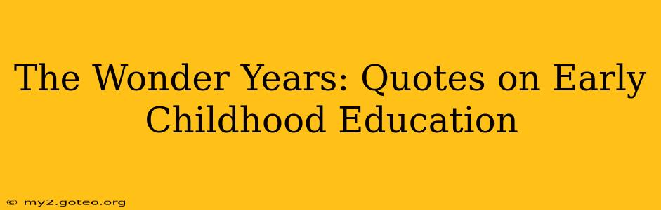 The Wonder Years: Quotes on Early Childhood Education