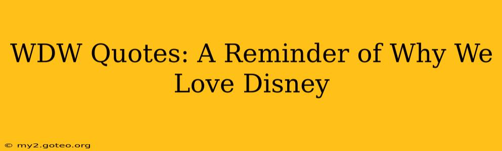 WDW Quotes: A Reminder of Why We Love Disney