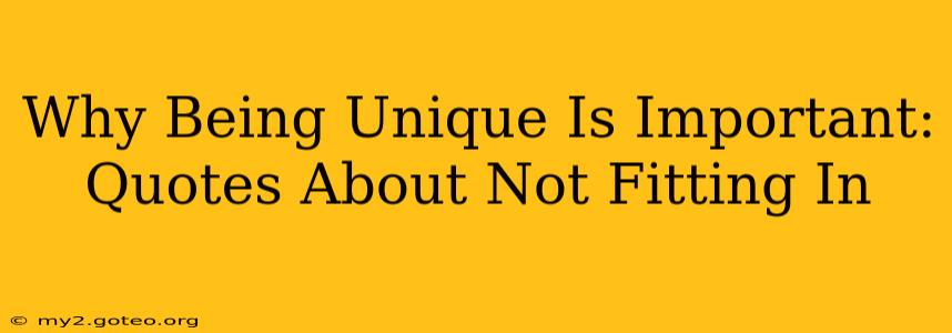 Why Being Unique Is Important: Quotes About Not Fitting In