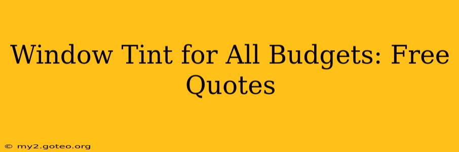 Window Tint for All Budgets: Free Quotes