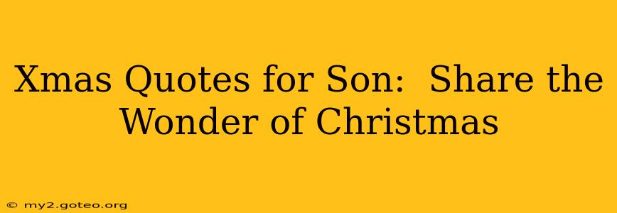 Xmas Quotes for Son:  Share the Wonder of Christmas