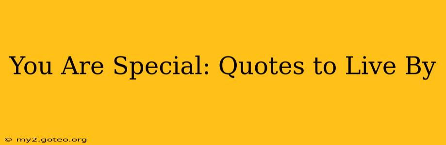 You Are Special: Quotes to Live By